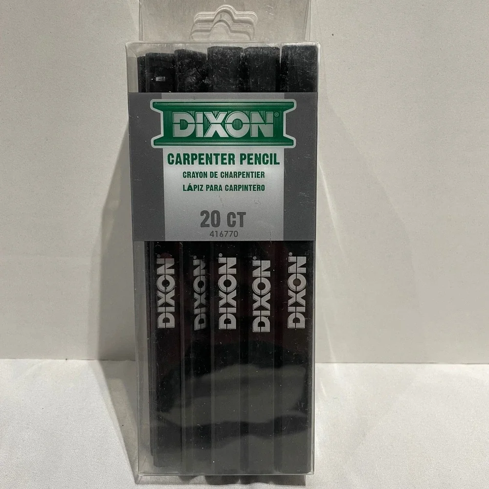 Dixon Carpenter Pencil 20 Count Medium Lead Black Mark 416770 9/16 x 7 Inch New